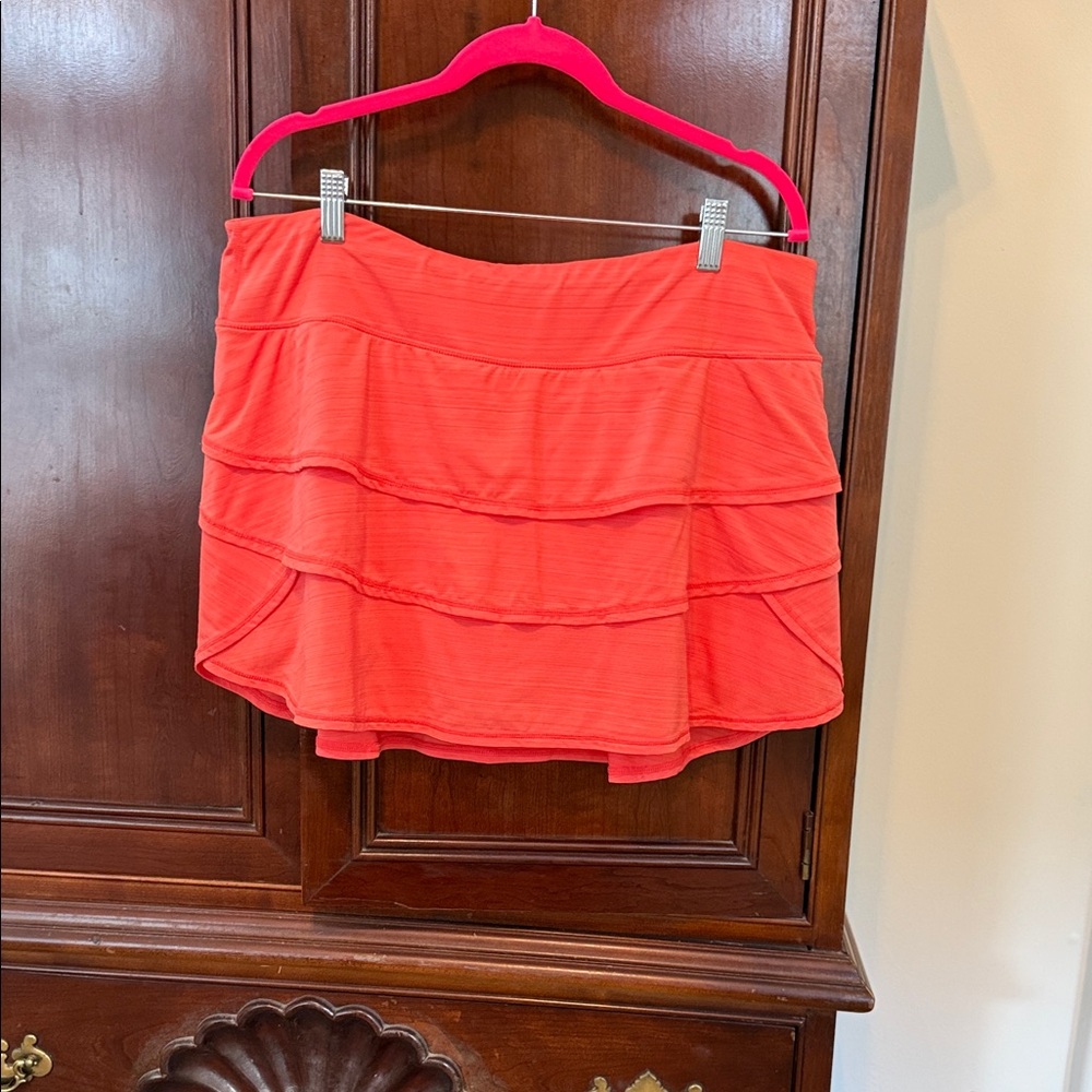Ideology Orange Athletic Skort XL Tiered Tennis Golf Activewear Skirt